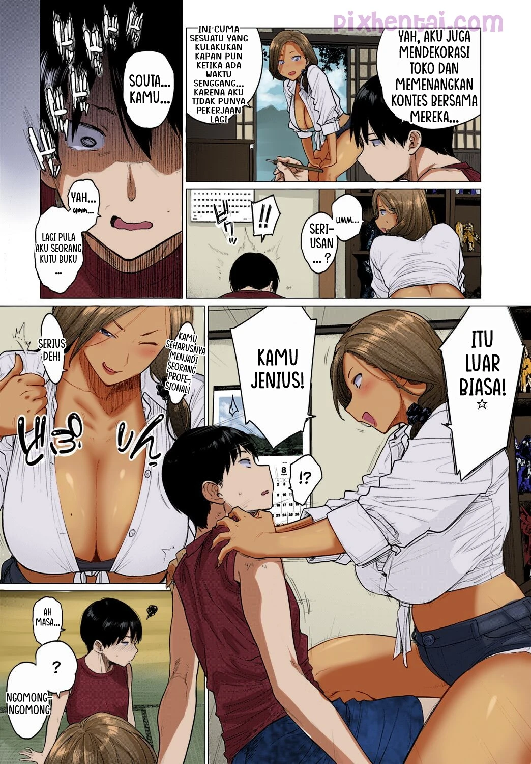 Komik hentai xxx manga sex bokep A MILF Beauty Onee san drags her Huge Tits back Home 4